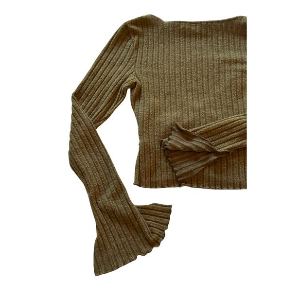 UO Out From Under Lila Brushed Rib Wrap Top | Olive Green | Women’s Small - Picture 9 of 10